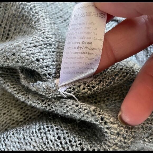 TopShop Gray metallic knitted short sleeve top, 8 - Picture 11 of 12
